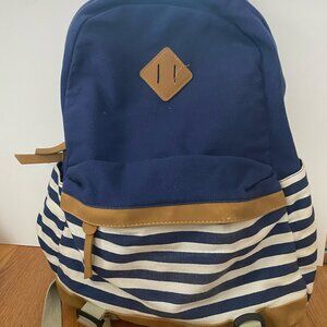 School Backpack in Navy Stripped